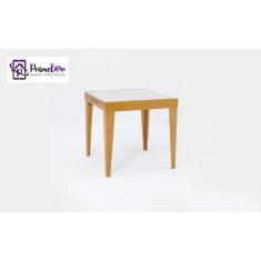 Mesa De Jantar Extensível 0.80 a 1.20 Com Vidro Pés Madeira Tock