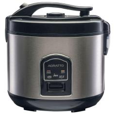 Panela Elétrica de Arroz Legumes Inox 10 Xícaras Antiaderente 700W Arrozeira Inox Agratto