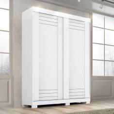Guarda Roupa Solteiro 2 Portas de Correr 100% MDF Cinerária Espresso Móveis Branco