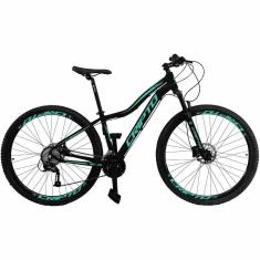 Bicicleta Aro 29 Cripto 27v Shimano Fr. Hidraulico Trava K7 - Preto-verde - 15" Preto-verde