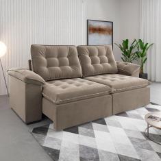 Sófa 4 Lugares Mozart Retrátil e Reclinável Perola - Viero Móveis