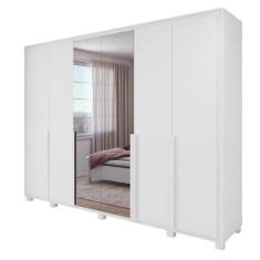 Guarda Roupa Easy Space 6 Portas C/Espelho Branco Lopas