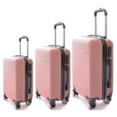 Kit 3 Malas De Viagem Bordo, Média e Grande Em Abs C/ Rodinhas 360º - 
