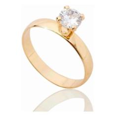 Anel Feminino Com Pedra Cravejada Banhado A Ouro 18k Luxo - ToJoia18k