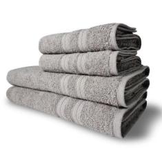 Jogo de Toalhas Itália Soft 4 Pçs - 2 Banho e 2 Rosto 430g/m² 100% Alg