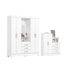 Guarda Roupa 2 Peças (1GuardaRoupa+1Cômoda) QC104 Branco - Henn