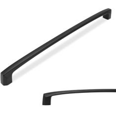 BUKOBYHE Pacote com 6 puxadores de armário de cozinha de 320 mm (12-3/5 pol.) Puxadores de armário de cozinha preto fosco puxadores de gaveta de liga de zinco ferragens de cozinha sólidas