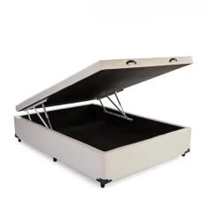 Cama Box Baú Casal Sintético Bege