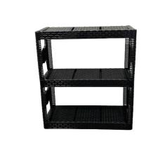 Estante Ratan Preta Prime 03 Prateleiras