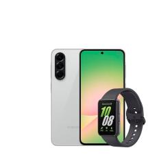 Smartphone Samsung Galaxy A56 5G Cinza 128GB, 8GB RAM, Câmera Tripla 50MP, Tela 6.7", IP67, NFC e Recursos AI + Galaxy Fit3 Grafite Display de 1.6"