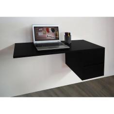 Escrivaninha Suspensa Mesa Para Computador Ou Notebook Escritório Preto
