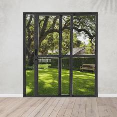 Porta Sacada de Alumínio 2 Folhas 210 X 120cm com Fechadura Linha 25