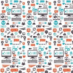 Papel De Parede Like Message Tweet Wifi Emoticon Autocolante