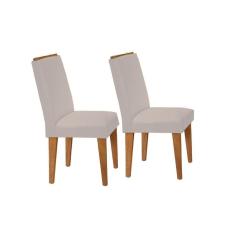 Cadeira Sala De Jantar Lunara Kit 2 Un Imbuia/veludo Pérola - Rufato