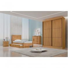 Guarda Roupa Solteiro 2 Portas 3 Gavetas Santorini-cinamomo Móveis D'doro