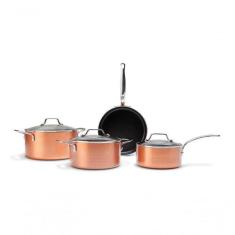 Jogo De Panelas Com Fundo De Indução 4 Peças Copper Brinox Cobre
