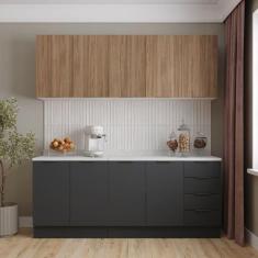 Cozinha Modulada 4 Peças com Tampo com Rodapé 2 Aéreos e 2 Balcões Ipa