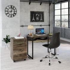 Kit 2 Peças com 1 Escrivaninha e 1 Gaveteiro 4 Gavetas Kuadra - Espres