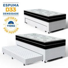 Cama Box com Colchao de Espuma D45 Pillow In Anjos OrtoConfort com Aux