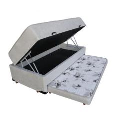 Cama Box Baú Solteiro Conjugado Espuma com Cama Auxiliar Bicama 3 em 1
