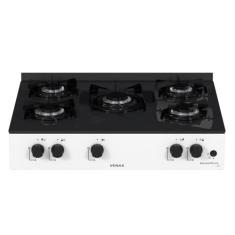 Fogao a Gas Portatil 5 Bocas Venax Grand Petit Line Branco, Bivolt