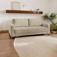 Sofá Living 3 Lugares em Linho Orion Bege Médio - Castellar Móbile