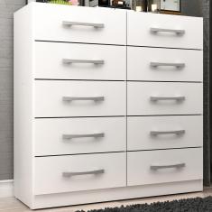 Cômoda Malu 10 Gavetas Branco - Pnr Móveis