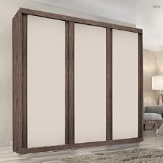 Guarda Roupa Casal Sevilha 3 Portas Correr 6 Gav. Chocolate/off White