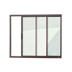 Janela Confort 2 Folhas Vidro Liso 80cm x 80cm Brimak Corten