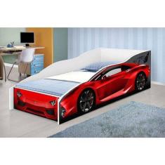 Cama Juvenli Carro Vermelho Para Colchão 01 - Cambel Móveis