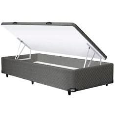Base Box para Colchão de Solteiro Itaflex Universal com Baú 40,5x88x188 cm - Grafite Chumbo