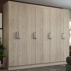 Guarda-roupa Casal Malu 8 Portas 8 Prateleiras Malbec Bege -