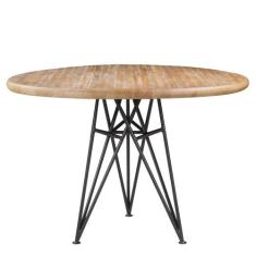 Mesa Sala de Jantar Cozinha Monary Redonda 110cm Grafite Madeira Maciç