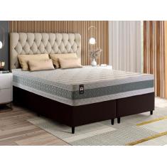 Conjunto Cama Box Espuma Oxford Verde King 193x203x67 - King House