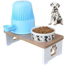 Suporte Comedouro Bebedouro Base Dupla Cachorro - Maderacco