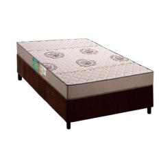 Cama Box Solteiro: Colchão Espuma D33 Polar Pérola Clean + Base CRC Su