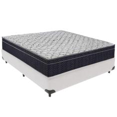 Cama Box Branco E Colchão Airtech 150 Espuma D45 Casal Ortobom