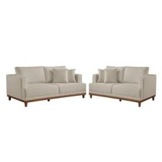 Conjunto Sofás 2 e 3 Lugares Fixo Estofados Linho M-175 Martins - Mart