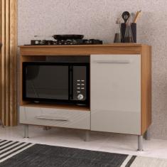 Balcão para Cooktop com Tampo Indekes, Freijo/Off White