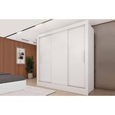 Guarda Roupa Casal 3 Portas de Correr e 4 Gavetas Valencia Neve - Tcil Móveis