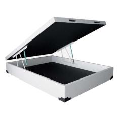 Cama Box baú casal branco sintético premium 138x188 - Colchão dos Sonh