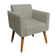 Poltrona Marisa Suede Pés Palito Castanho marrom Rato