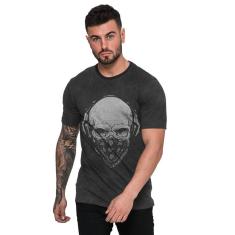 Camiseta Rock Caveira com Bandana-Masculino