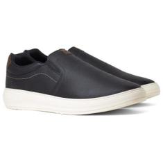 Tênis Masculino Slip On Freeway Casual Couro Night Legítimo Costurado Ultra Comfort DUO05-Masculino