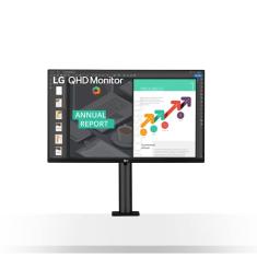Monitor LG Led 27QN880 Ergo 27 polegadas, Resolução 2560 x 1440, IPS QHD 16:9 WideScreen, HDR10 HDMI, DisplayPort, USB- Tipo C, USB 3.0 - Compatível com Suporte de Parede VESA - PRETO, 27QN880B