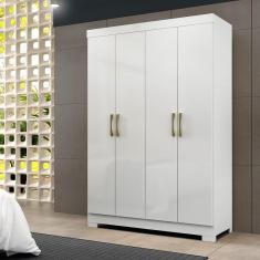 Guarda Roupa 4 Portas com pés Paris Espresso Móveis Branco