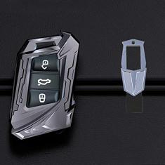 TPHJRM Carcaça da chave do carro em liga de zinco, capa da chave, adequada para VW Magotan Passat B8 CC para Skoda Superb A7 Kodiaq