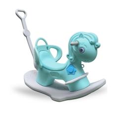 Carrinho Empurrador e Gangorra Cavalinho 2 em 1 Playground Infantil Brinquedo 2x1 Brinqway Bw-215