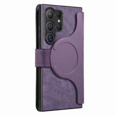 Capa magnética removível com compartimento para cartão de carteira para Samsung Galaxy S24 S23 Ultra S22 Plus S20 S21 Fe capa de couro, roxa, para Galaxy S24 Ultra