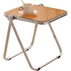 Mesa de centro dobrável, mesa final, mesa lateral de sofá, cadeiras dobráveis ​​empilháveis, portátil, economiza espaço, assento de cadeira de escritório, pernas de metal, decoração de bar d